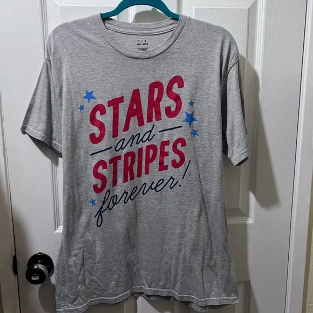 Stars and Stripes Forever gray patriotic T Shirt
